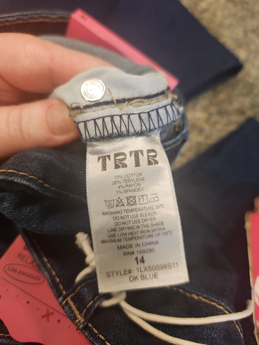 Tractr Dark Wash Bow High Waisted Wide Leg Jeans - Picture 7 of 7